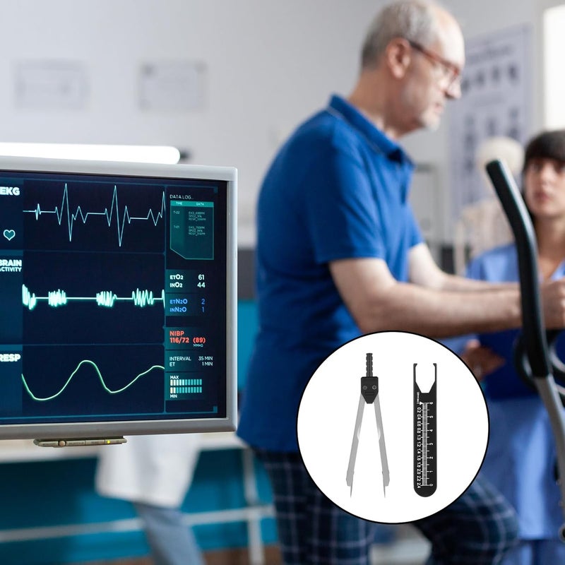 Jeffdad EKG Calipers ECG Calipers Measuring Tool Nursing or Doctor Caliper Divider for Measuring Drafting Electrocardiographs wif Ruler(Black) - Image 4